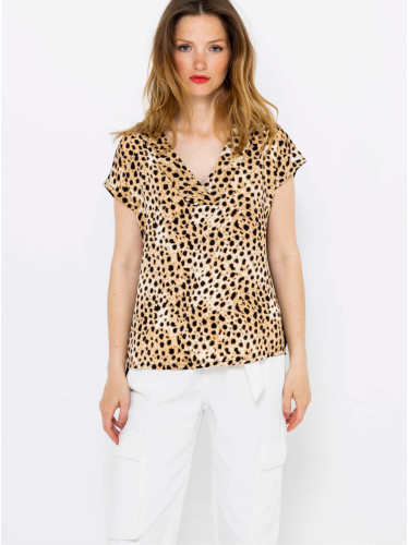 Beige blouse with cheetah pattern CAMAIEU - Women