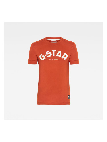 G-STAR T-shirt - Felt Applique Logo Slim R T S\S orange