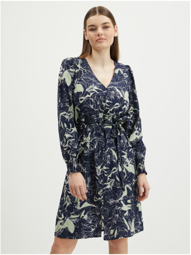 Dark blue women's patterned shirt dress VERO MODA Abbi - Women