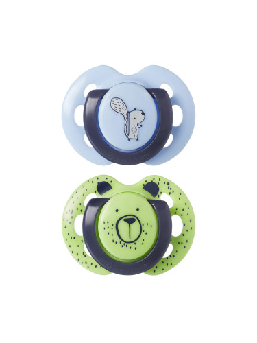 Залъгалки Tommee Tippee Fun Friends 0-6м мече/синя катерица 2 бр