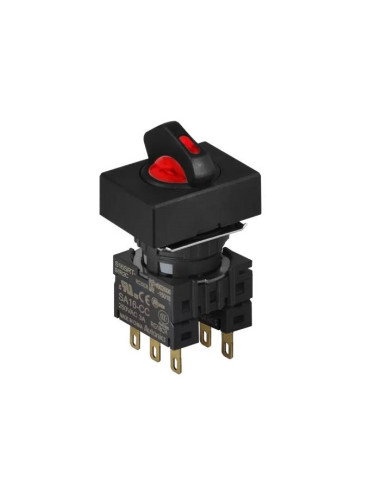 Панелен превключвател, S16SRT-S4R2C, ротационен, ф22mm, 3 позиции, червен