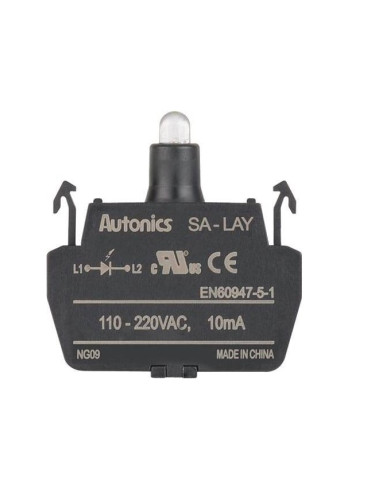 Индикаторна лампа LED, SA-LAY, 110~230VAC, 10mА, цвят жълт, AUTONICS