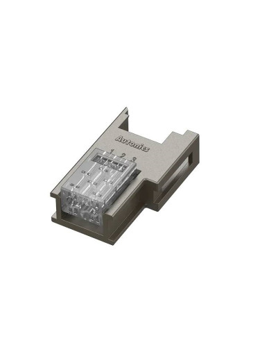 Безвинтова клема с цокъл, 3 гнезда, 32VAC/VDC, 3A, 0.5mm2, черен, CNE-S03-GY