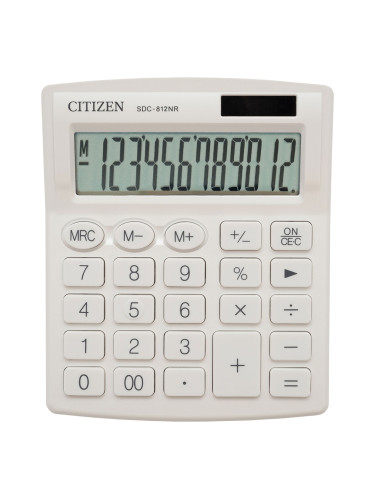 Калкулатор CITIZEN SDC 812WHE 12разр бял