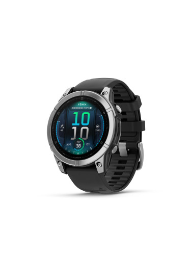 Garmin FĒNIX® E - fēnix E – 47 мм, AMOLED - Stainless Steel с Black силиконова каишка 010-03025-00