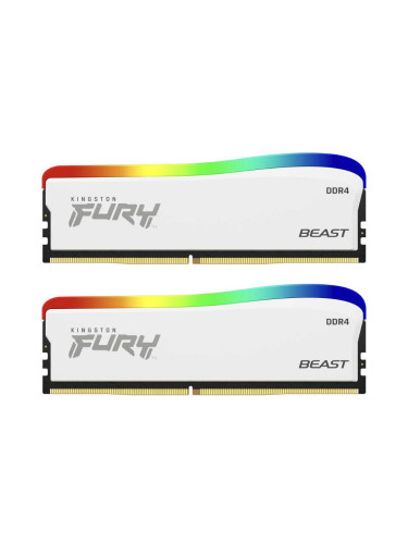 Памет Kingston FURY Beast White RGB 16GB(2x8GB) DDR4 PC4-25600 3200MHz CL16 KF432C16BWAK2/16