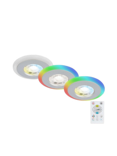 Briloner - К-кт 3x LED RGBW Димируема лампа за баня LED/5W/230V IP44 + д.у.