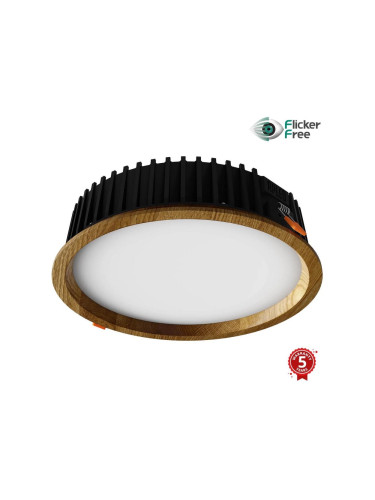 APLED - LED Лампа RONDO WOODLINE LED/18W/230V 3000K Ø 26 см дъб масивнo дървo