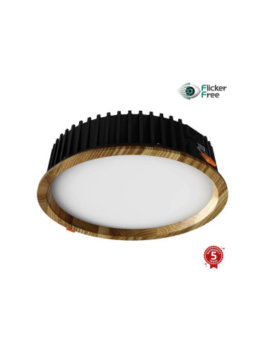 APLED - LED Лампа RONDO WOODLINE LED/18W/230V 4000K Ø 26 см пепел масивнo дървo