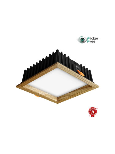 APLED - LED Лампа SQUARE WOODLINE LED/12W/230V 3000K 17x17 см дъб масивнo дървo