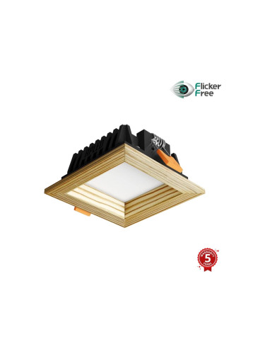 APLED - LED Лампа SQUARE WOODLINE LED/3W/230V 4000K 9x9 см бор масивнo дървo