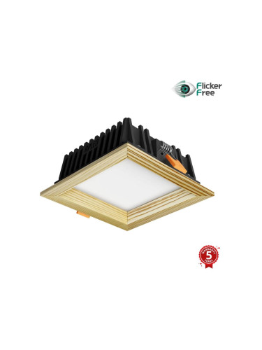 APLED -LED Лампа SQUARE WOODLINE LED/6W/230V 4000K 12x12 см бор масивнo дървo