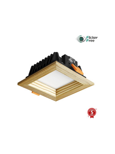 APLED -LED Лампа SQUARE WOODLINE LED/6W/230V 3000K 12x12 см бор масивнo дървo