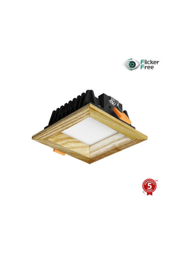 APLED - LED Лампа SQUARE WOODLINE LED/3W/230V 4000K 9x9 см пепел масивнo дървo