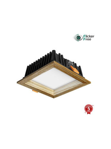 APLED - LED Лампа SQUARE WOODLINE LED/6W/230V 3000K 12x12 см пепел масивнo дървo