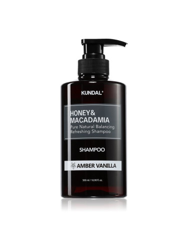 KUNDAL Honey & Macadamia Amber Vanilla натурален шампоан за суха и увредена коса 500 мл.