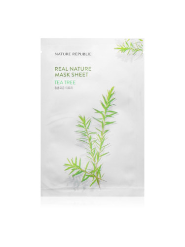 NATURE REPUBLIC Real Nature Tea Tree Mask Sheet платнена маска с почистващ ефект  за проблемна кожа 23 мл.