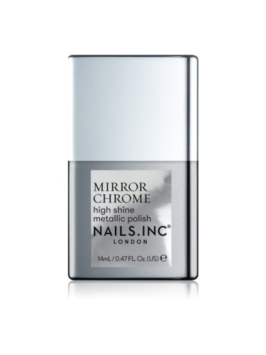 Nails Inc. Mirror Chrome лак за нокти със силен гланц цвят Silver Served 14 мл.