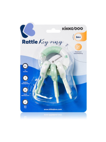 Kikkaboo Rattle Keychain дрънкалка 3 m+ Mint 1 бр.