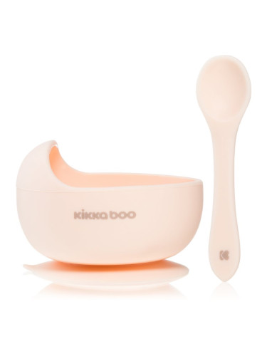 Kikkaboo Silicone Bowl with Spoon силиконова купичка с лъжичка 4 m+ Pink 2 бр.