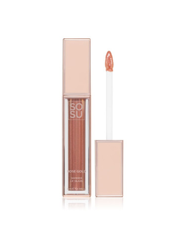 SOSU Cosmetics Shimmer Lip Glaze хидратиращ блясък за устни с блестящи частици цвят Golden 6 мл.