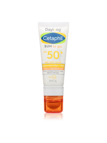 Daylong Cetaphil SUN To Go Liposomale Lotion + Stick слънцезащитен крем в стик за чувствителна кожа на лицето SPF 50+ 20 мл.