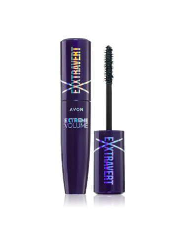 Avon Exxtravert Extreme Volume водоустойчива удължаваща спирала за екстра обем цвят Blackest Black 9,5 мл.