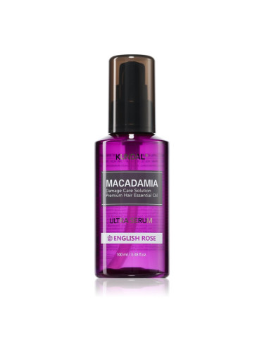 KUNDAL Macadamia Ultra Serum English Rose регенериращ серум за масло за увредена коса 100 мл.