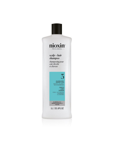 Nioxin System 3 Scalp + Hair Shampoo почистващ шампоан за боядисана и оредяваща коса 1000 мл.