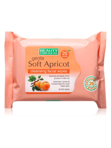 Beauty Formulas Apricot мокри почистващи кърпички 25 бр.