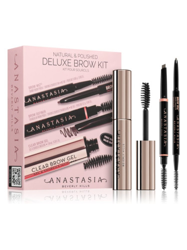 Anastasia Beverly Hills Natural & Polished Deluxe Brow Kit комплект за вежди Taupe цвят