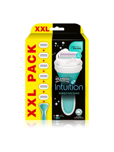 Wilkinson Sword Intuition Sensitive Care самобръсначка + резервни остриета 6 бр.