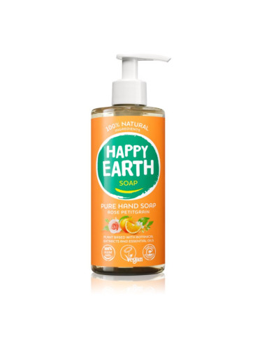 Happy Earth 100% Natural Pure Hand Soap Rose Petitgrain течен сапун за ръце 300 мл.