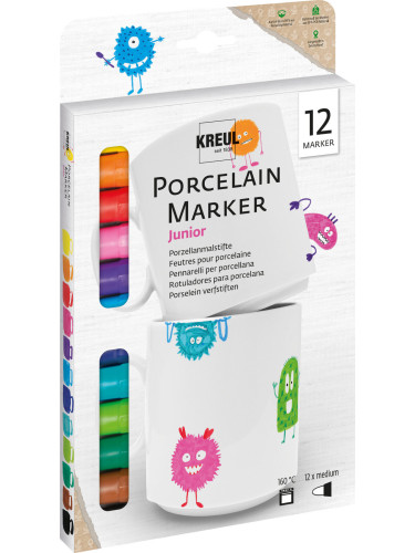 Kreul Porcelain Marker medium Junior Set Комплект маркери за керамика 12 бр