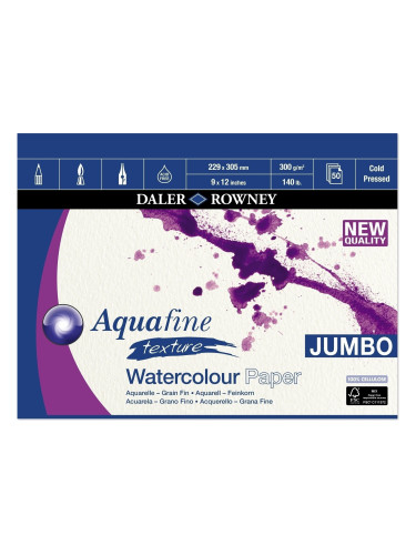 Daler Rowney Aquafine Texture Watercolour Paper Aquafine 22,9 x 30,5 cm 300 g Скицник