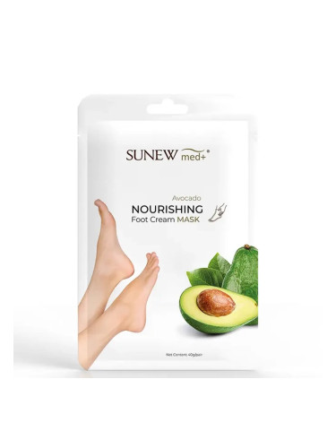 Крем маска за крака подхранва с Масло от авокадо SunewMed+ Nourishing Foot Cream Mask Avocado