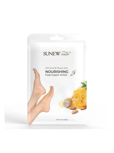 Крем маска за крака подхранва с Масло от Бадем SunewMed+ Nourishing Foot Cream Mask Almond & Royal Jelly