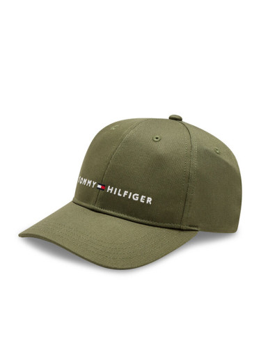 Tommy Hilfiger Шапка с козирка Essential Cap AU0AU01667 Каки