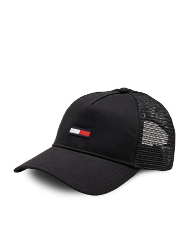 Tommy Jeans Шапка с козирка Tjm Elongated Flag Trucker Cap AM0AM12425 Черен