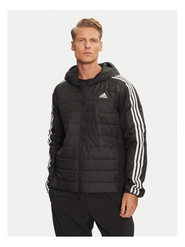 adidas Преходно яке Essentials 3-Stripes Hybrid IN7195 Черен Regular Fit