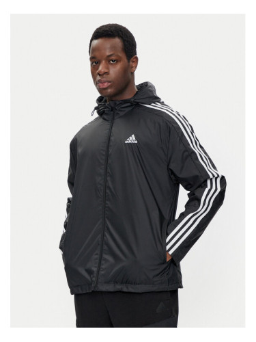 adidas Ветровка Essentials 3-Stripes IB0381 Черен Regular Fit