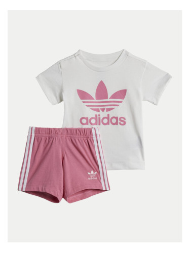 adidas Комплект тишърт и панталонки JE0523 Розов Regular Fit