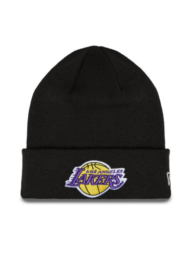 New Era Шапка Essential Cuff Beanie Los Angeles Lakers Hat 60348856 Черен