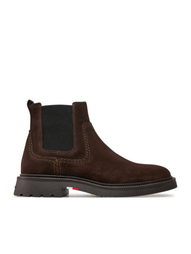 Tommy Hilfiger Боти тип челси Light Hilfiger Suede Chelsea FM0FM05104 Кафяв