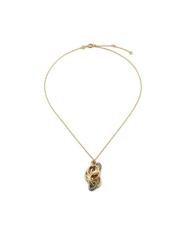 Tory Burch Колие Miller Pave Interlocking Pendant 157990 Златист