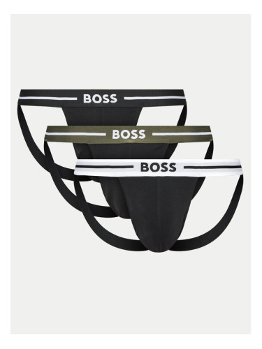 Boss Комплект 3 чифта слипове Jock Strap 50517823 Черен