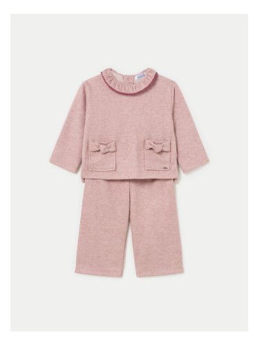 Mayoral Комплект пуловер и платнени панталони 2550 Розов Regular Fit