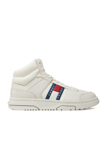 Tommy Jeans Сникърси The Brooklyn Mix Mat Mid EM0EM01458 Бял