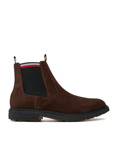 Tommy Hilfiger Боти тип челси Outdoor Suede Chelsea FM0FM05191 Кафяв