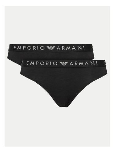 Emporio Armani Underwear Комплект 2 чифта бикини бразилиана 163337 4F227 00020 Черен